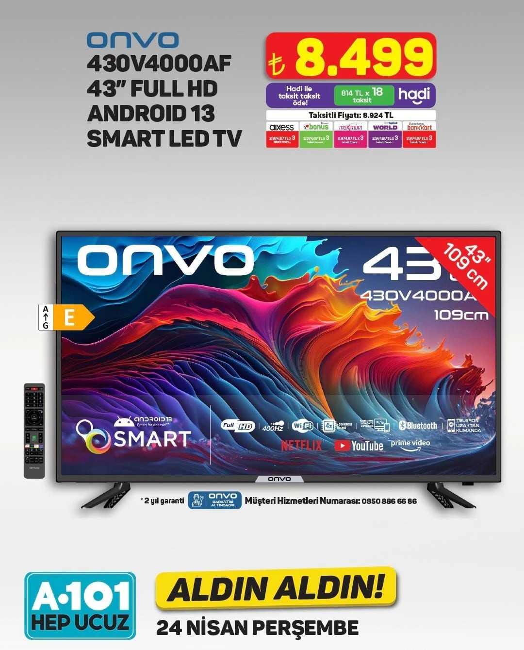 A101 24-30 Nisan Aktüel Kataloğu onvo