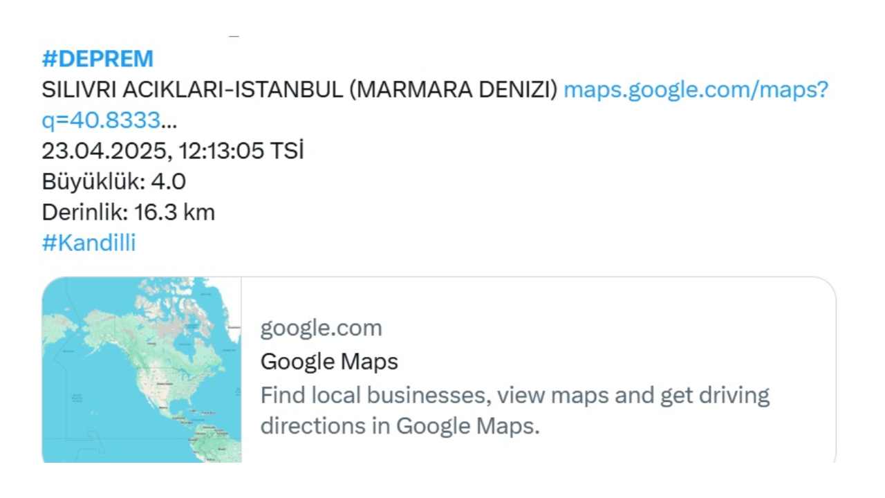 İstanbul'da deprem afad açıkladı