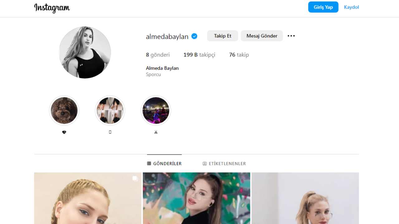 Almeda Baylan instagram hesabı